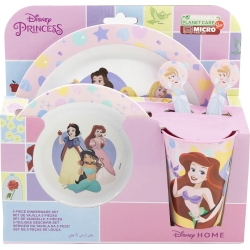 5-piece dinnerware set with Princess decorations