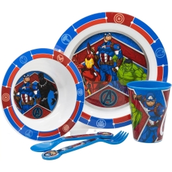 5-piece tableware set with Avengers decorations