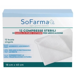 12 sterile non-woven gauze compresses - 18x40 cm