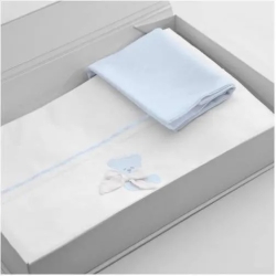 Blue Cot Sheet Set