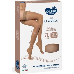 Classic Line - 70 den micro mesh open toe hold-ups Neutral beige Size 4