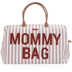 Mommy Bag - Travel Bag With Changing Station -  lines beige