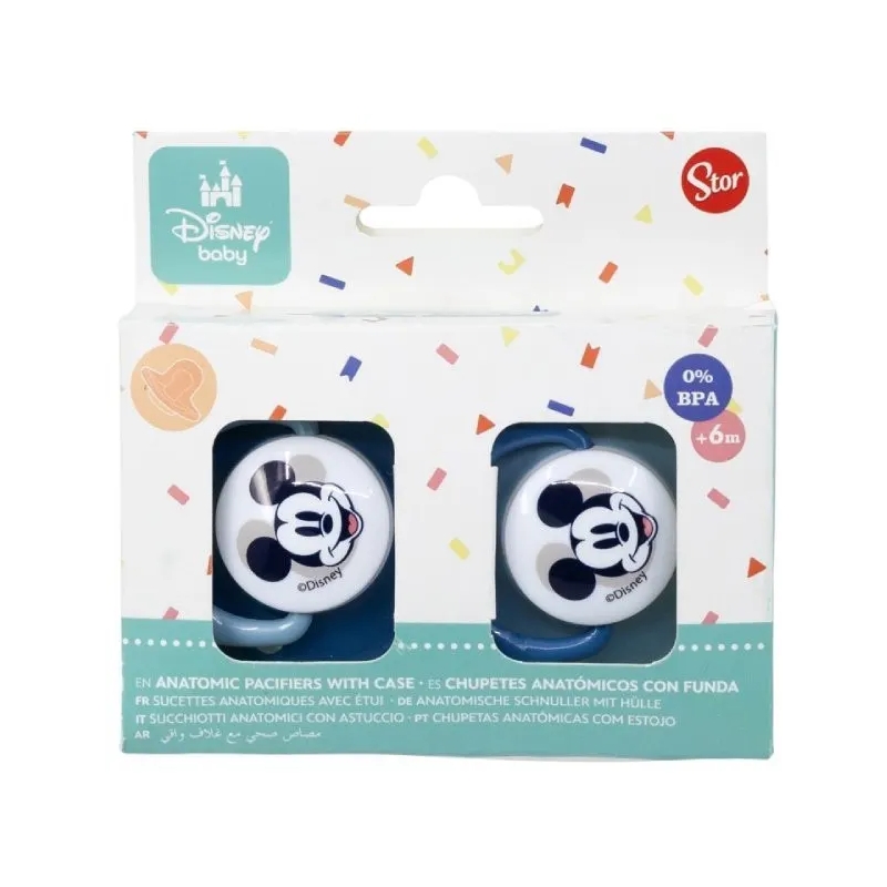 Stor Disney mickey mouse +6m - 2 silicone pacifiers set - blue