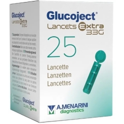 Glucoject Lancets Extra 33 g - 25 Disposable Finger Prick Lancets