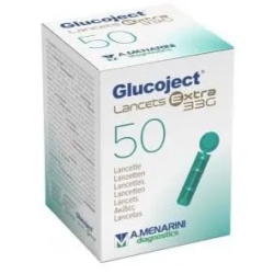 Glucoject Lancets Extra 33 g - 50 Disposable Finger Prick Lancets