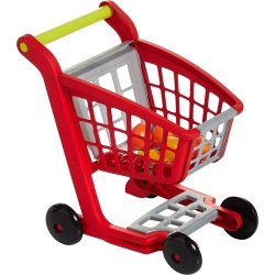 red supermarket shopping cart