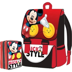 Kit Expandable Backpack + Pencil Case 3 Zip Mickey Mouse