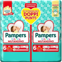 Baby Dry-Mutandino XL - 28 Diapers Size 6 (15+ kg)