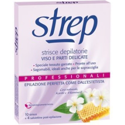 Depilatory strips for face and delicate parts - 10 strips + 4 wipes