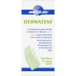 Dermatess - 25 Sterile Non-Woven Hydrophilic Gauze Compresses 10X10 Cm