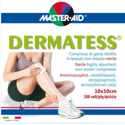 Dermatess - 100 Sterile Non-Woven Hydrophilic Gauze Compresses 10X10 Cm