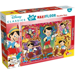 Pinocchio Floor 108 Pieces Double-Face Puzzle 70x50 cm