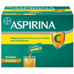 Aspirin C 400 mg - anti-inflammatory effervescent granules with Vitamin C 10 sachets - orange