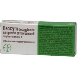 Becozym - vitamin B complex deficiency - 20 gastro-resistant tablets