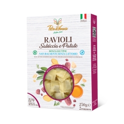 Ravioli - Fresh Gluten-Free and Lactose-Free Pasta with Sausage and Potatoes 250g