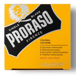 PRORASO Wood and Spice - 6 Refreshing Wipes
