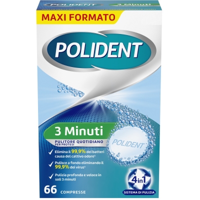 3 Minutes - Daily Denture Cleaner 66 Tablets ( damaged packaging)