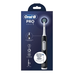 ORAL B Pro Series 1 - Rechargeable Electric Toothbrush Black + 1 Replacement Head