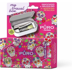 Forhans My Travel Box Pink Skulls - Toothpaste + Toothbrush + Metal Box