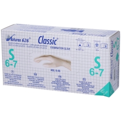 Naturex 626 Classic - 100 Disposable Non-Sterile Powdered Latex Gloves, Size Small