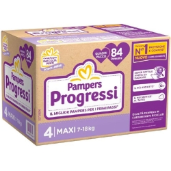 Pampers Progressi Quadri - 84 Diapers Size 4 Maxi (7-18 kg)