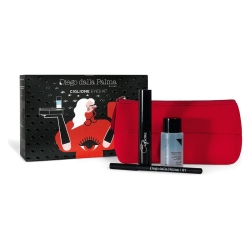 Diego Dalla Palma Ciglione Eyes Kit - Black Ciglione Mascara + Eye Pencil No. 01 + Two-Phase Makeup Remover + Red Clutch