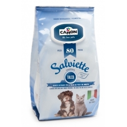 Talcum Powder Wipes - 80 Gentle Wipes for Daily Cleaning of Pets' Fur and Faces