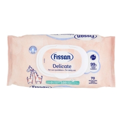 70 Delicate Wipes for Sensitive Skin and Rash Protection