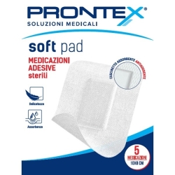 Prontex Soft Pad - 5 Sterile Adhesive Dressings with Absorbent Pad 10 x 8 cm