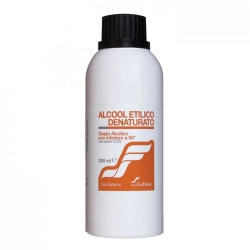 Denatured Ethyl Alcohol 90° for Hygienic, Pharmaceutical and Hospital Uses 250 ml