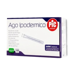 Pic G21 Sterile Disposable Hypodermic Needle - 100 Needles