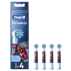 Oral-B PRO Kids - 4 Replacement Heads with Spiderman for Kids' Electric Toothbrushes
