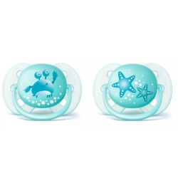 Avent Ultra Soft Dummy Blue - 2 silicone pacifiers 0-6 months