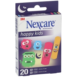 Nexcare Happy Kids Plasters Monsters - 20 Assorted Plasters