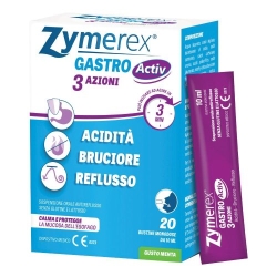 Zymerex Gastro Activ 3 Actions - Medical Device for Gastroesophageal Reflux and Heartburn 20 Sachets