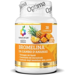 Optima Naturals Bromelain Pineapple Stem 30 Tablets - Supplement for fluid drainage and microcirculation