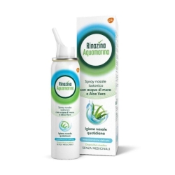 Rinazina Aquamarina Plus 2.3% Nacl - Hypertonic Decongestant Nasal Spray for Nasal Cleansing 125 ml