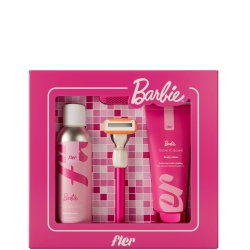 Barbie That Pink Set - Hair removal set with razor, 200 ml nourishing mousse and 200 ml body cream