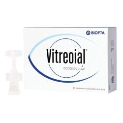 Vitreoial 0.12% Hyaluronic Acid - Eye Drops for Dry Eyes and Post-Surgery 20 Single-Dose 0.5 ml