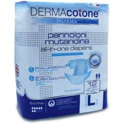 Dermacotone 12 Super-Absorbent and Odor-Eliminating Diapers Size L