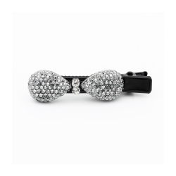 Hair Accessory with Bow and Bright Rhinestones
