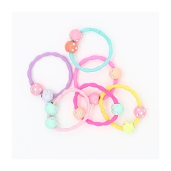 Hair Scrunchie with Colorful Balls and Sparkling Rhinestones
