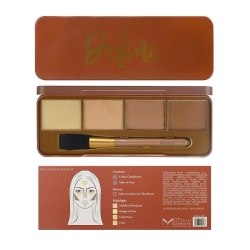 The Color Workshop Define Highlight & Contour Collection - Face Highlighter Palette + Brush