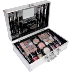 bonvoyage - Case + Assortment of Face and Eye Cosmetics + Nail Polish in Assorted Colors and Finishes