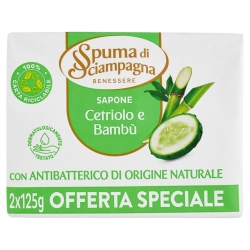 Cucumber and Bamboo - Solid Soap with Natural Antibacterial Agent 2x125 gr