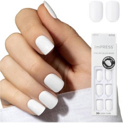 imPRESS Color 'Frosting' - 30 Gel Effect False Nails for Reconstruction
