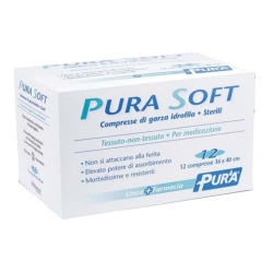 Pura Soft - 12 Sterile Hydrophilic Gauze Compresses 36 x 40 cm