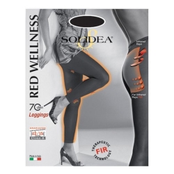 Solidea Red Wellness - 70 Den Graduated Compression Anti-Cellulite Leggings Size 4-L White