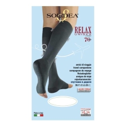 Solidea Relax Unisex - Open Toe Knee High 70 Den (12/15 mmHg) Graduated Compression Size M Camel