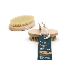 Dry Massage Body Brush - with natural bristles for exfoliation and circulation